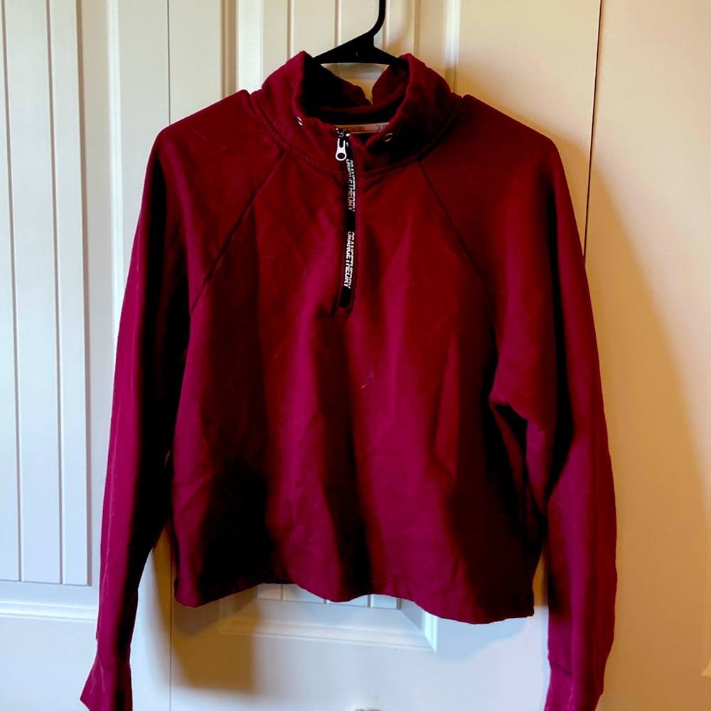 Orangetheory Fitness Cropped Burgundy Pullover